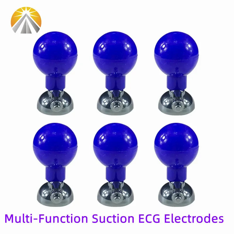 Full Set ECG Electrodes – Chest Suction Balls & Limb Clamp Clips, Dual/Multi-Function EKG Electrodes for Adult ECG Machines