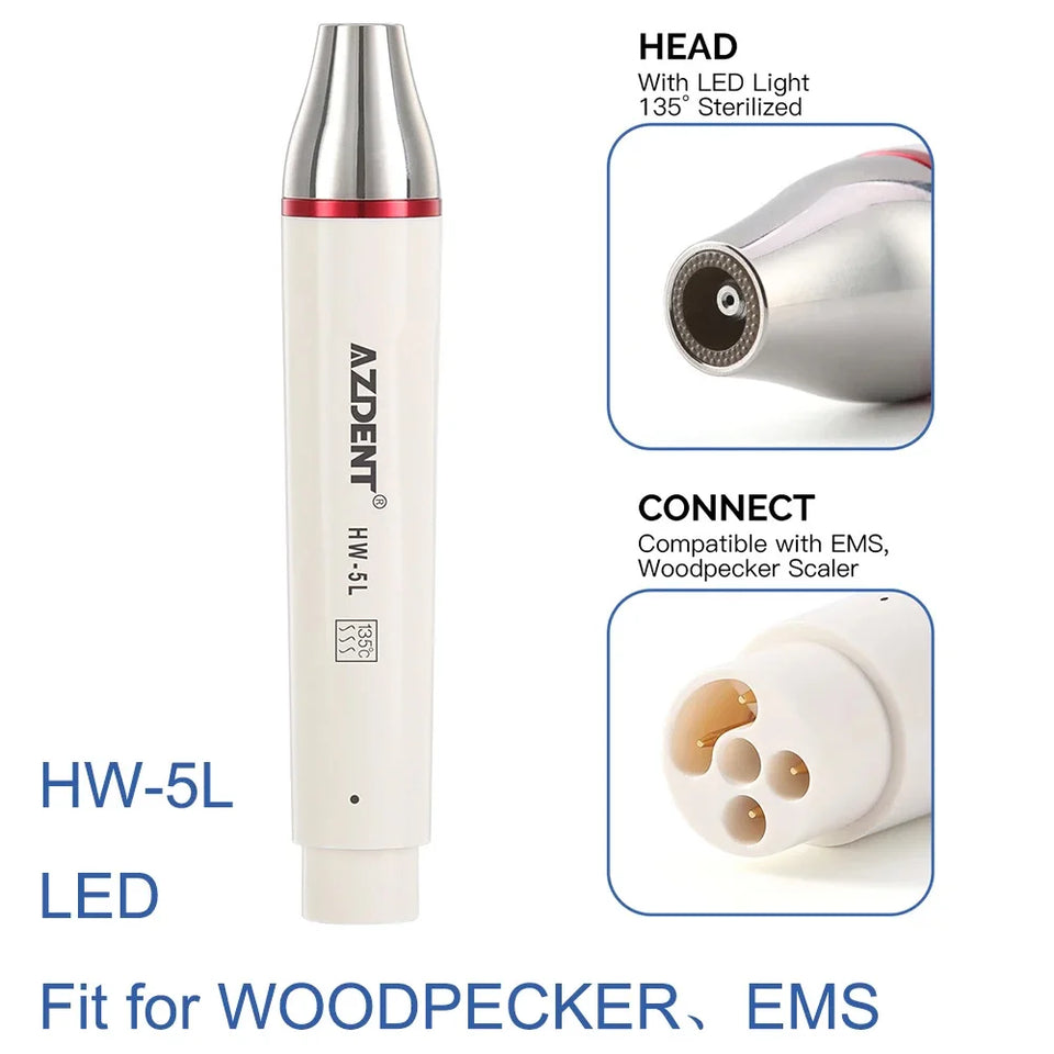 AZDENT Ultrasonic Piezo Scaler Handpiece – Compatible with EMS, DTE, WOODPECKER, SATELEC, VRN (135° Sterilizable)