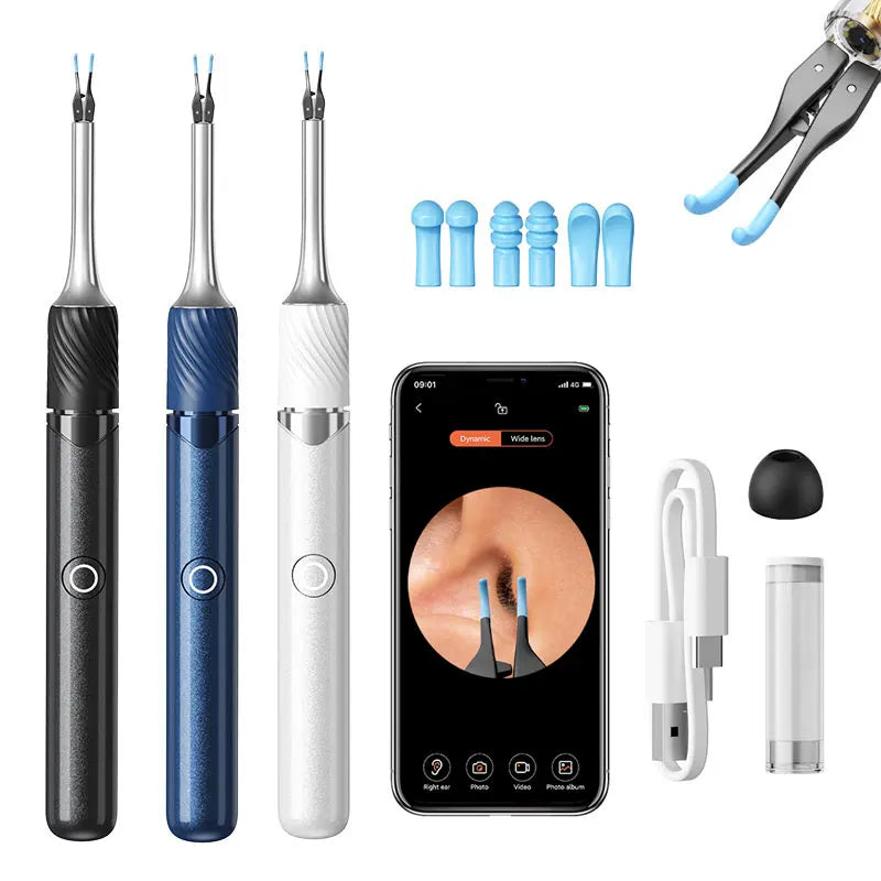 Visual Ear Cleaner with 12MP Camera – Ear Wax Removal Tool with Tweezers, Ear Pick & 6 Ear Spoons