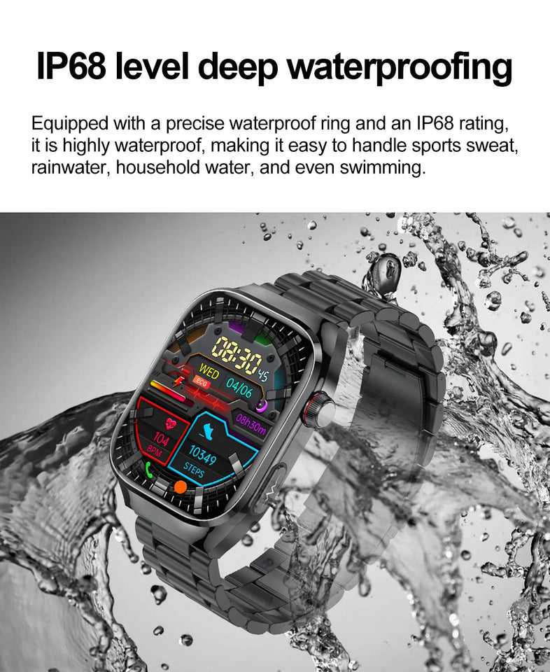 2025 Uric Acid & Blood Fat Smartwatch – ECG+PPG, Pulse, Blood Pressure, Bluetooth Call & Sports Fitness Health Tracker