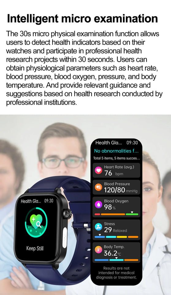 AI Health Diagnostic Smartwatch for Women – Blood Lipid, Uric Acid & Body Composition Monitor with Menstrual Tracker (2025 Model)