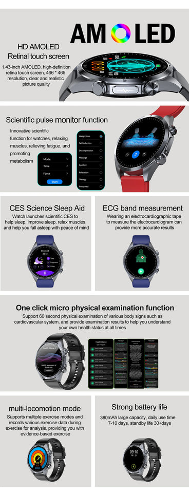 Xiaomi Pulse ECG+PPG Smartwatch 2025 – Blood Lipid, Uric Acid, BP, Body Fat & Sports Health Tracker with Call Function