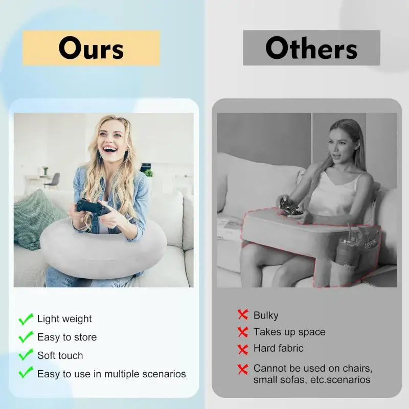 Ergonomic U-Shaped Gaming Pillow – Arm & Elbow Support Lap Cushion for Adults & Kids (Crocheting, Reading, Gaming)