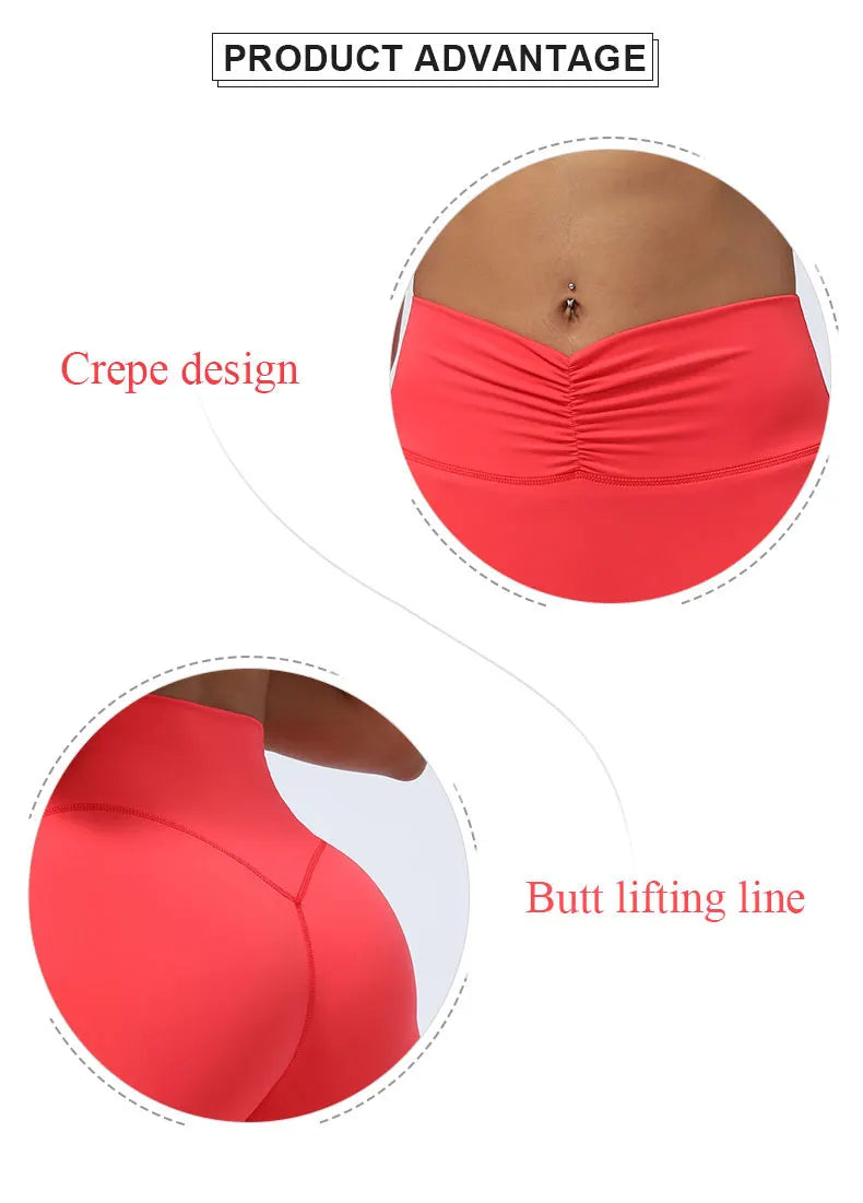 Women’s Seamless Fold-Over Fitness Leggings – Running & Yoga Pants with Butt-Lifting Design