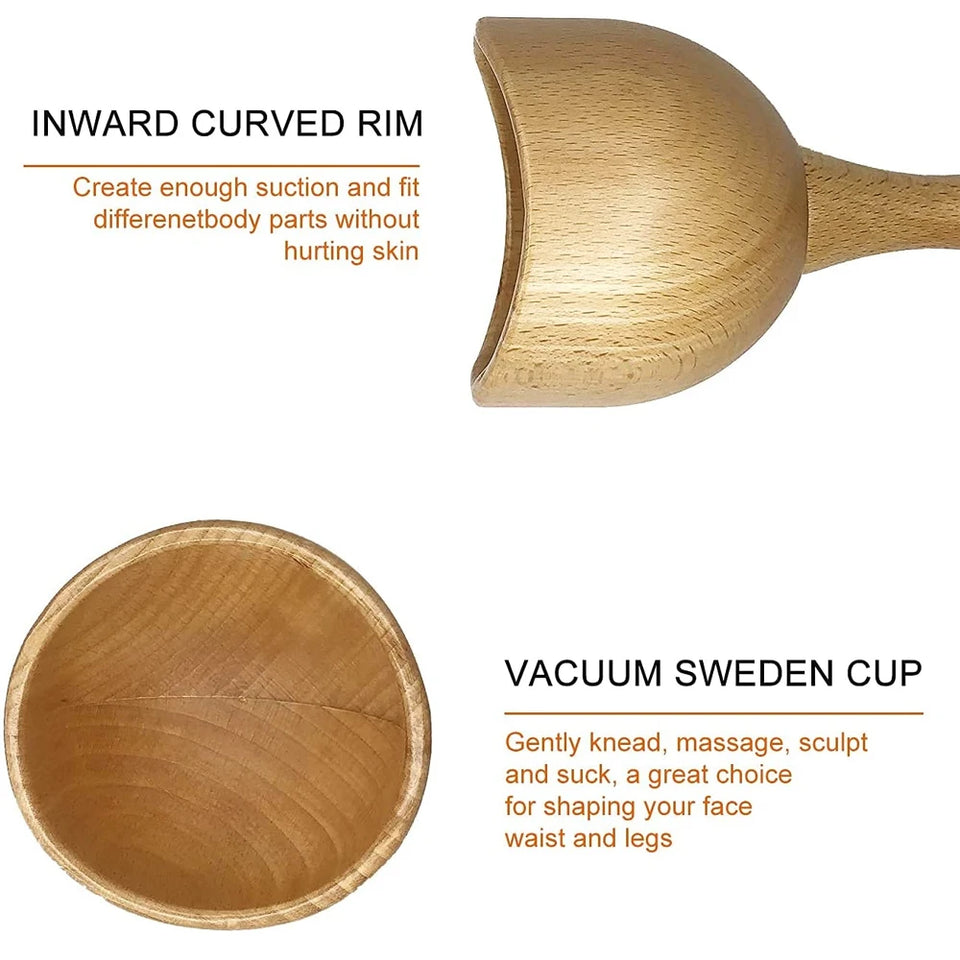 6-in-1 Wood Therapy Massage Roller – Lymphatic Drainage & Anti-Cellulite Massager