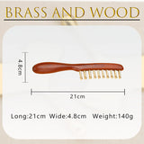 10-Teeth Copper & Wood Massager Comb for Head Meridian Therapy and Relaxation