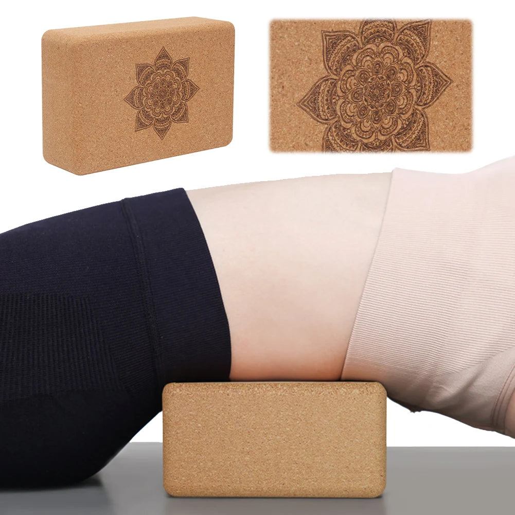 Natural Cork Yoga Block – Eco-Friendly, Non-Slip High-Strength Wood Block for Fitness & Stretching