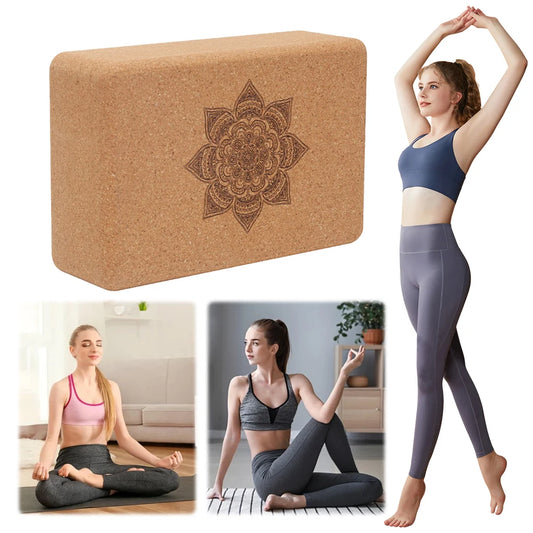 Natural Cork Yoga Block – Eco-Friendly, Non-Slip High-Strength Wood Block for Fitness & Stretching