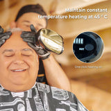 Men's Barberology Massager Professional Cordless Metal Handheld Heat Massager USB Charge Vibration Head Massage 2 Massage Nodes