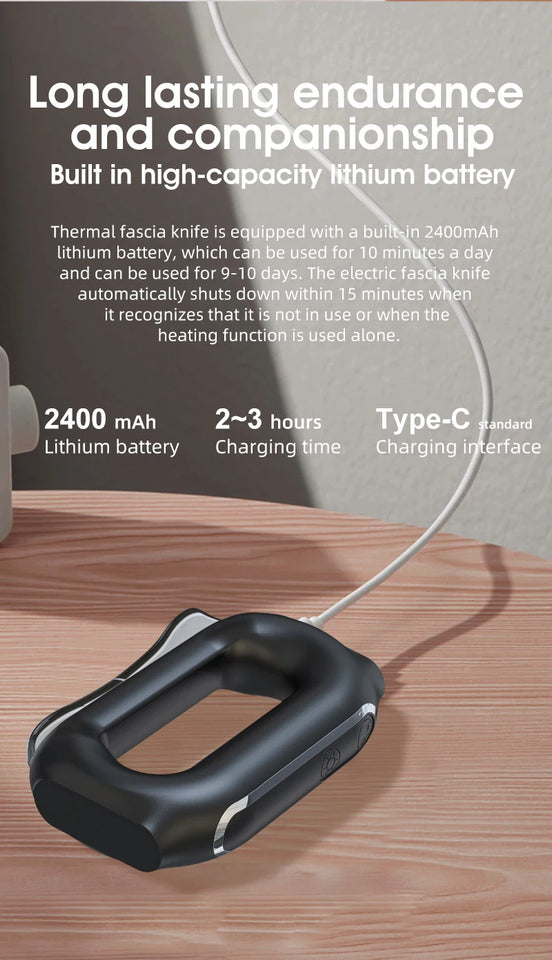 Electric Heating Fascia Massager Body Scraping Microcurrent Vibration Muscle Relaxation Body Lifting Guasha Massage Knife