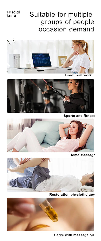 Electric Heating Fascia Knife Massager with LCD – Vibration Muscle Relaxation & Body Lifting Tool