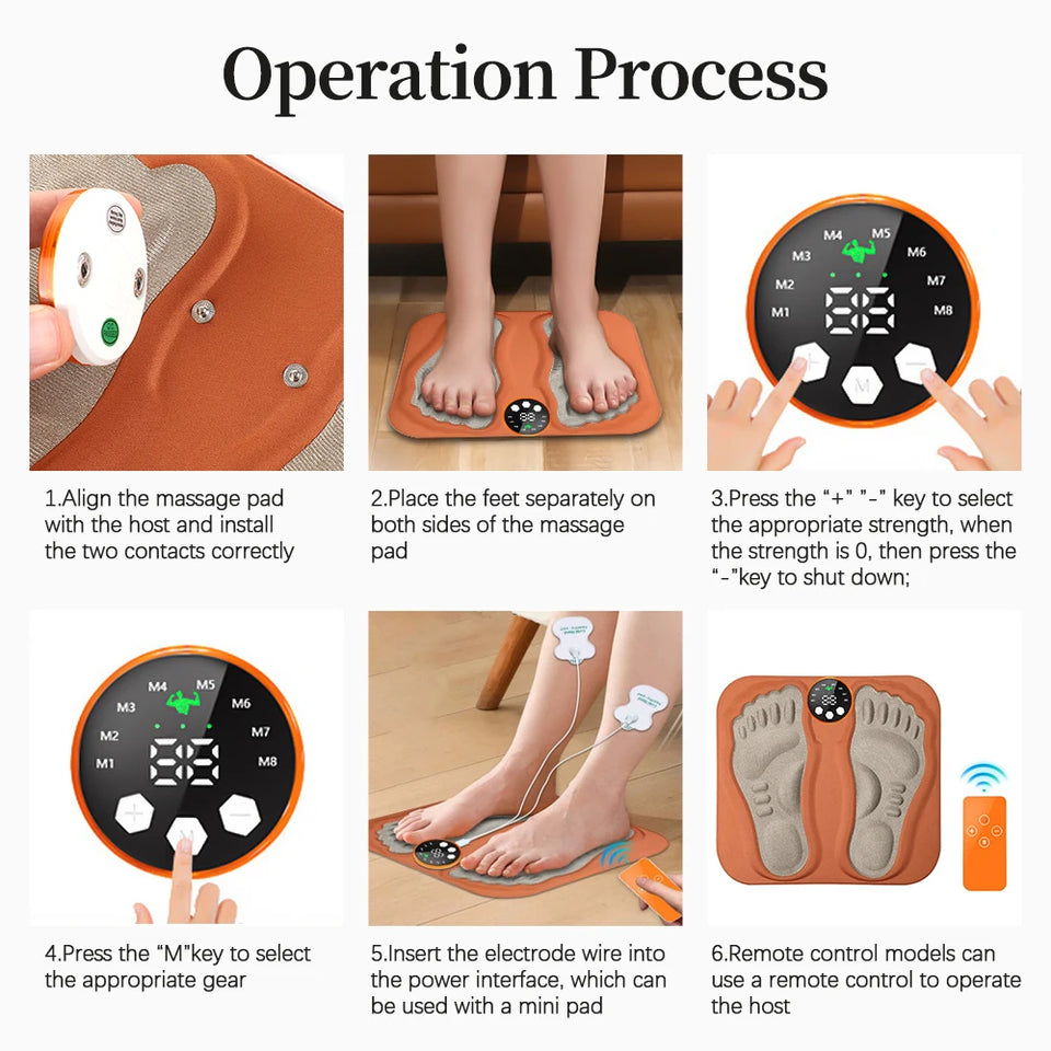 3D Smart Foot Massage Pad RF Remote Feet Massager 8 Modes 29 LevelsImprove Blood Circulation Relax Muscles Slim Legs Foot Pad