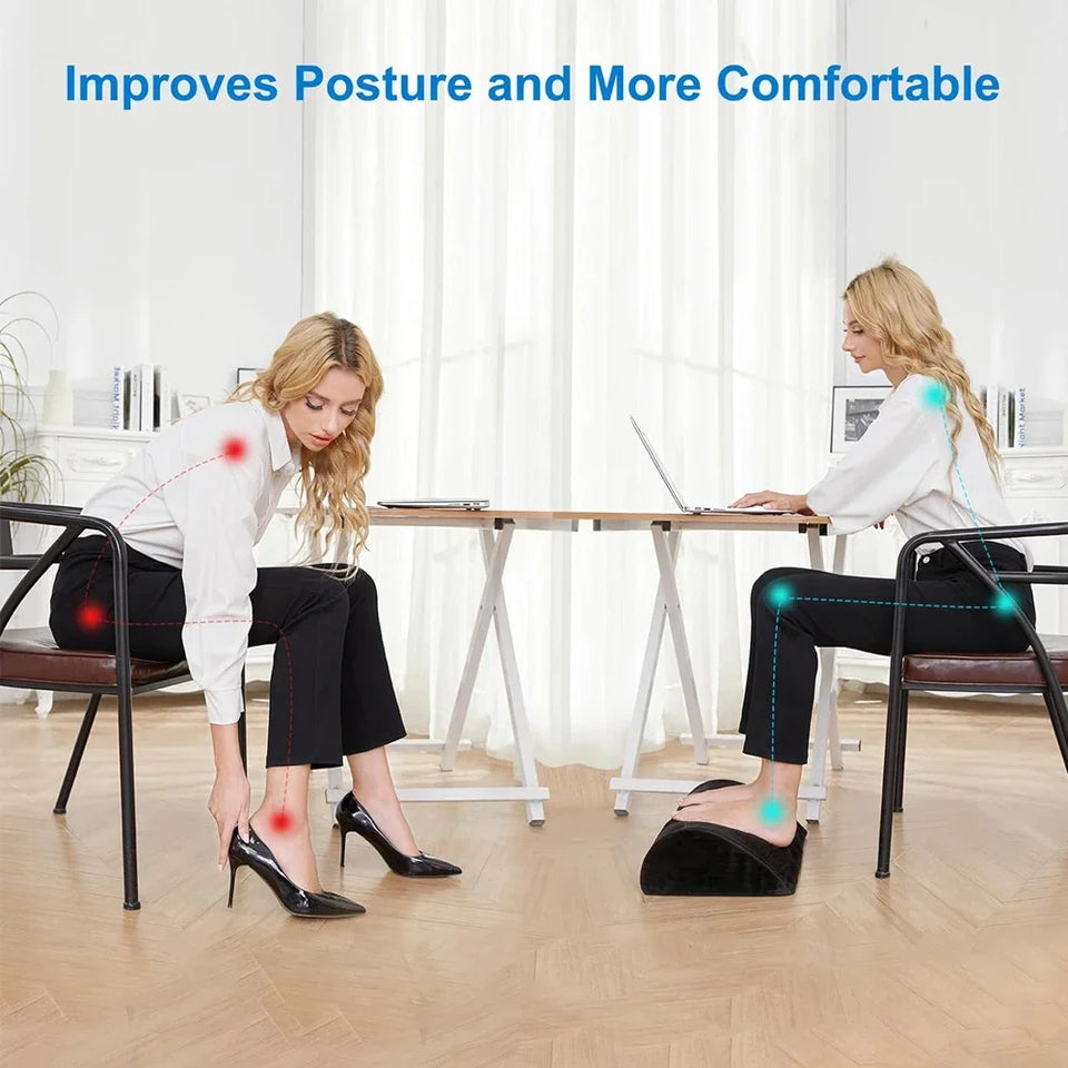 Ergonomic Memory Foam Foot Rest – Non-Slip Washable Under-Desk Foot Stool for Fatigue Relief