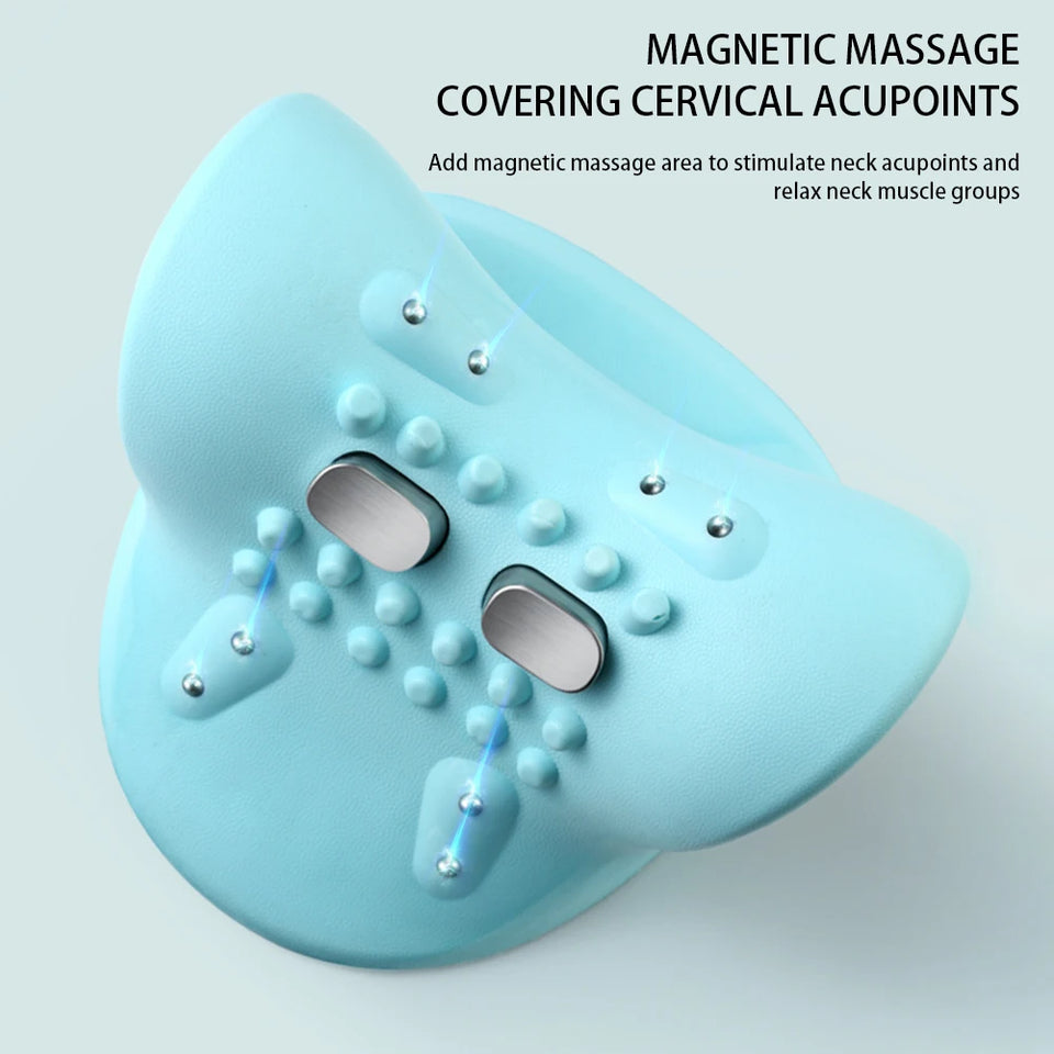 Multifunction EMS Electrotherapy Heating Cervical Spine Pillow Wireless Ergonomic Acupressure Neck Pillow for Relax Pain Relief