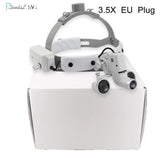 Dental Surgical Loupes with LED Headlight – 2.5X/3.5X Binocular Magnifier with Adjustable 5W Lamp
