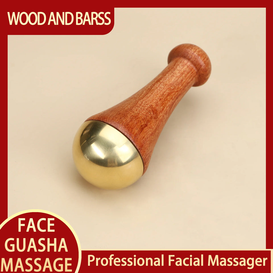 10-Teeth Copper & Wood Massager Comb for Head Meridian Therapy and Relaxation