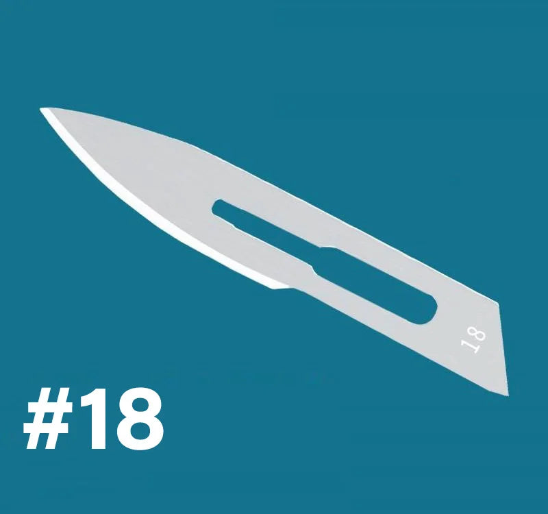 100PCS Sterile Dental Surgical Blades – Carbon Steel Scalpel Knives with Handle for Medical, Beauty, and DIY Repairs