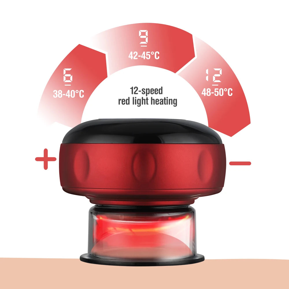 Smart Electric Vacuum Cupping Massager – Heating Suction Cup Device for Body, Back, Neck & Arms