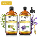 EUQEE 118ml Essential Oils – Lavender, Jasmine, Eucalyptus, Vanilla & Peppermint with Glass Dropper