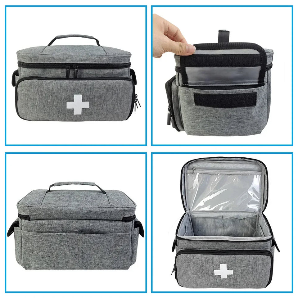 Portable Travel First Aid Kit & Medicine Storage Organizer Bag