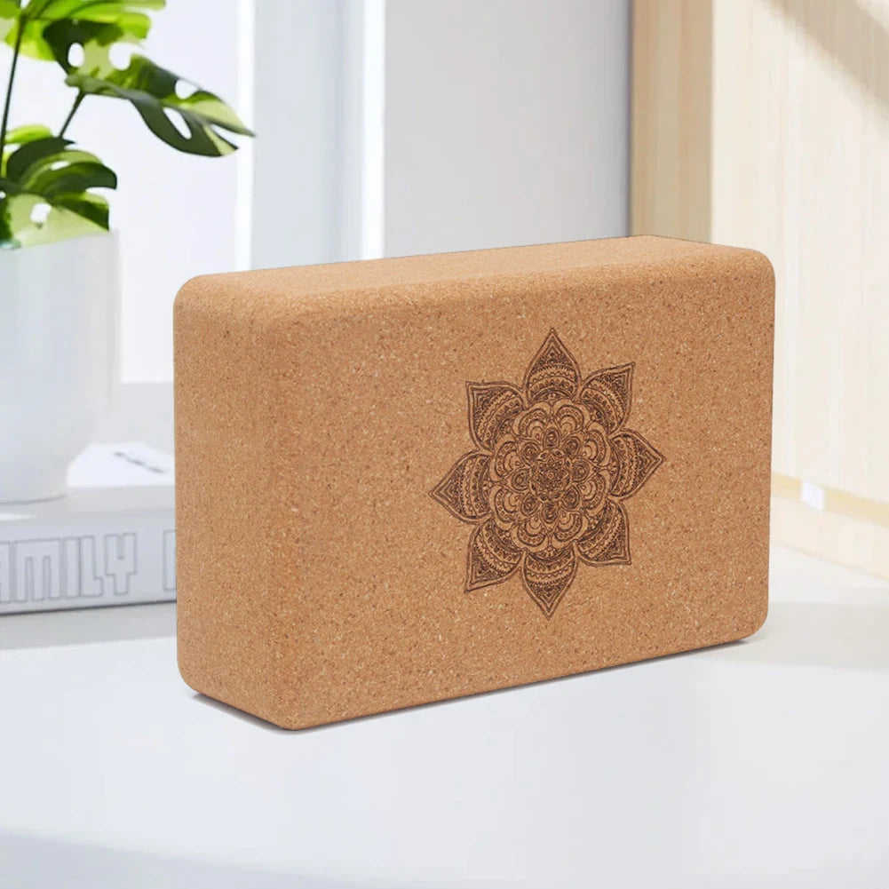 Natural Cork Yoga Block – Eco-Friendly, Non-Slip High-Strength Wood Block for Fitness & Stretching