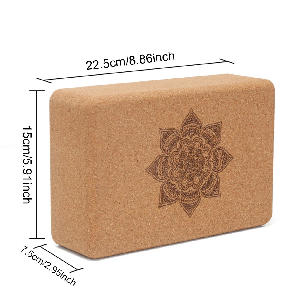 Natural Cork Yoga Block – Eco-Friendly, Non-Slip High-Strength Wood Block for Fitness & Stretching