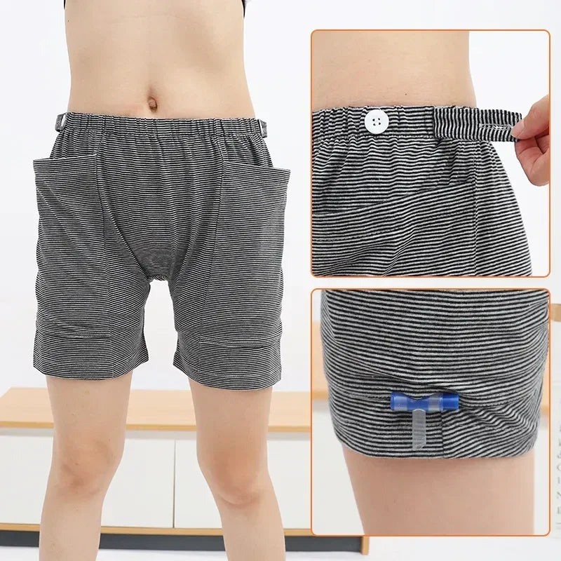 Wearable Urine Bag Pants with Double Pocket – Large Capacity Portable Ostomy Underwear for Elderly & Post-Surgery Care