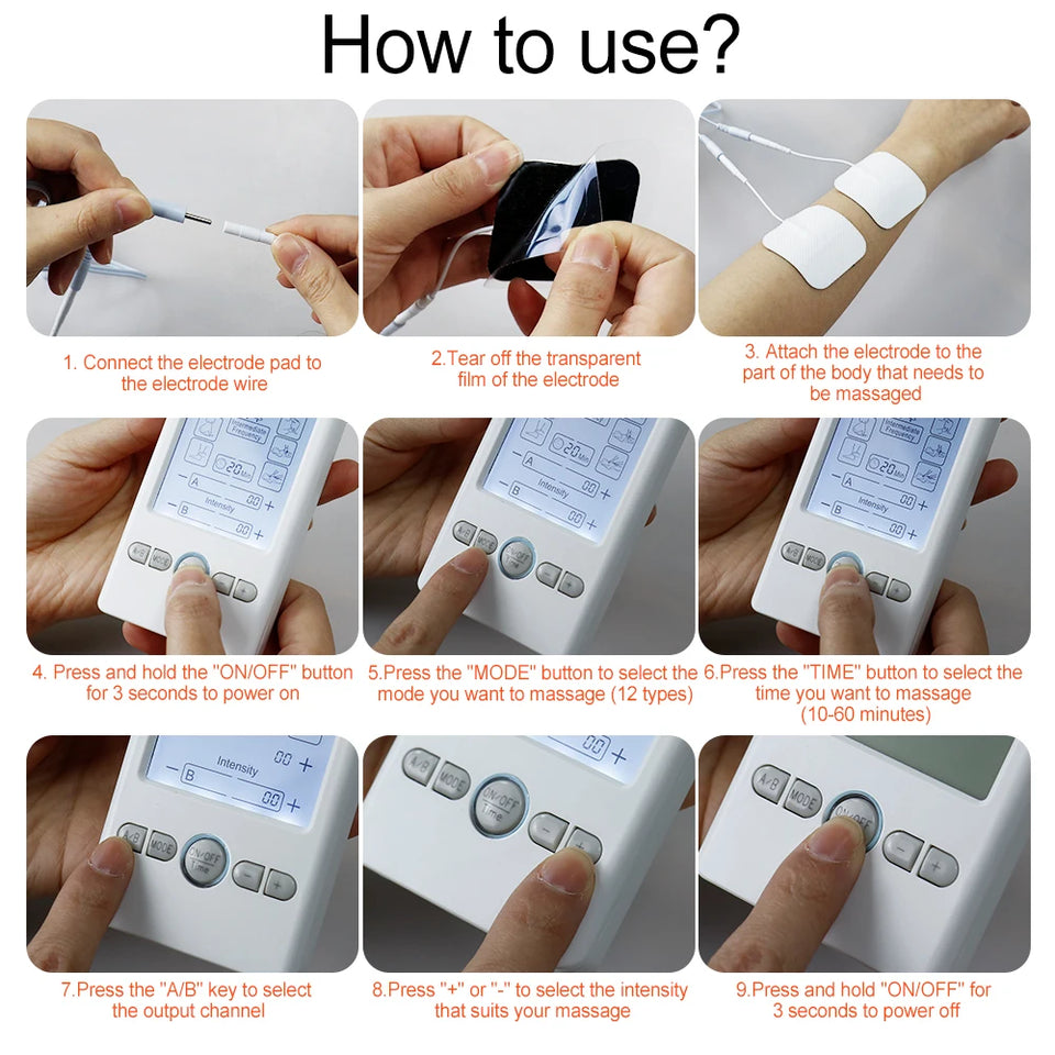 TENS Massager Digital Pulse Body EMS Muscle Stimulator Acupuncture Low Frequency Physiotherapy Slimming Machine Health Care