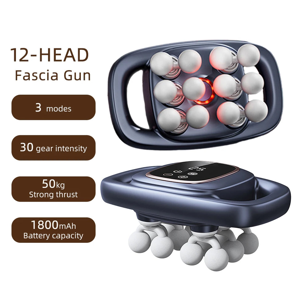 42-Head Fascia Massage Gun – High-Frequency Muscle Massager for Back, Neck, Shoulder & Waist Relief
