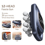 12-Head Fascia Massage Gun – High-Frequency Deep Tissue Muscle Massager