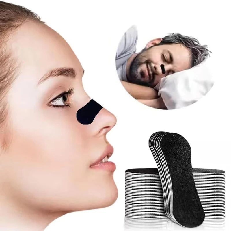 Black Nasal Breathing Strips – Anti-Snoring Sleep Aid for Easier Nighttime Breathing (20/50/100PCS)
