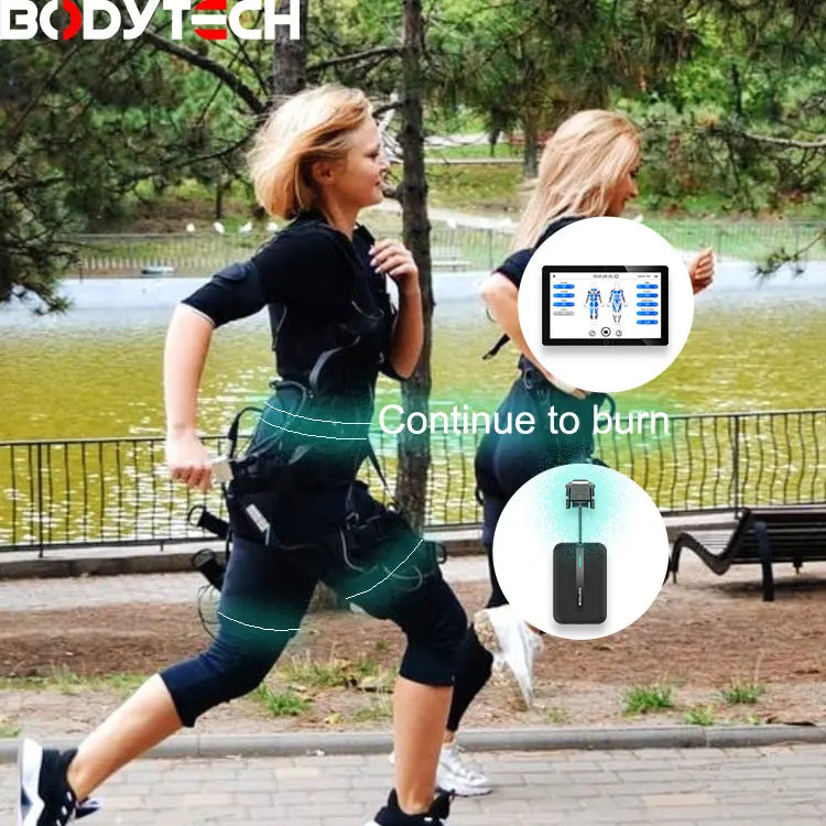 Wireless Smart EMS Fitness Suit – Removable Electro Muscle Stimulator for Back Pain Relief & Weight Loss