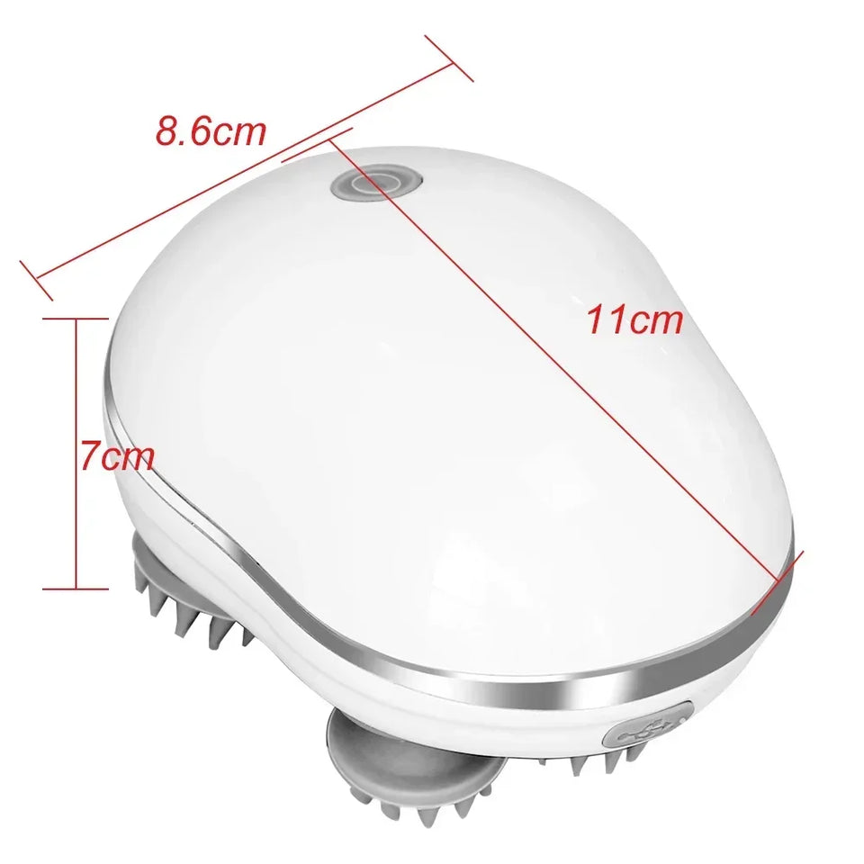 Infrared Scalp Massager with 4 Kneading Massage Heads Head Body Massager for Hair Growth Stress Relax Red Light Nourishes Hair