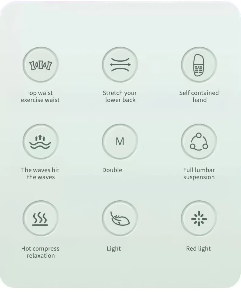 New Upgrade Air-Lip Stretch Low Frequency Thermal Vibration Waist Massage Heeling Spot Left and Right Swing + Up and Down Tracti