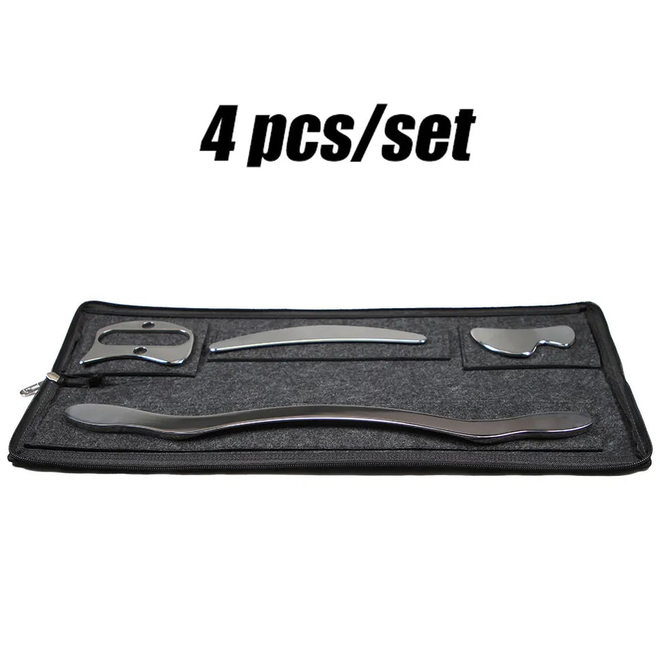 Stainless Steel Gua Sha Massage Tool Set – 1/4/7 Pcs for Full Body Acupoint Therapy