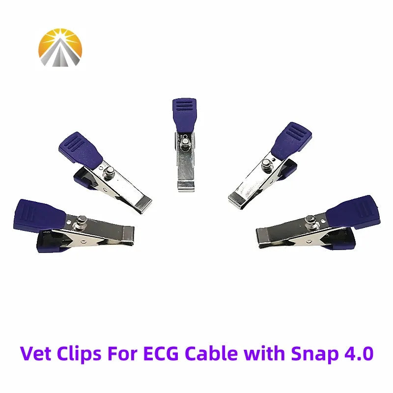Multi-Function Veterinary ECG Clips – EKG Clamp Electrodes for Animal Medical Cables (DIN 3.0, Banana 4.0, Snap 4.0)
