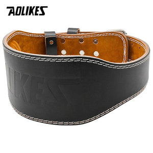 AOLIKES Cowhide Weightlifting Belt – Lumbar Support Gym Belt for Squats & Bodybuilding