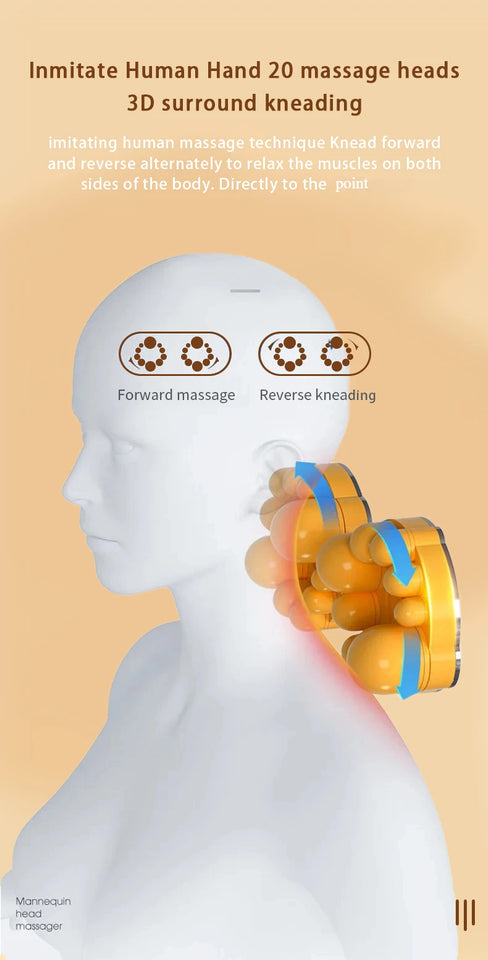 Manufacturer Direct Electric Shiatsu Head Neck Cervical Ttraction Body Massager Car Back Pillow with Heating Vibrating Massage D