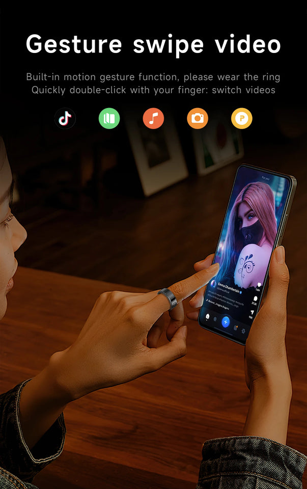 2025 SR08 Smart Ring – LED Display, Heart Rate & SpO₂ Monitor, 5ATM Waterproof Fitness Ring for Men & Women