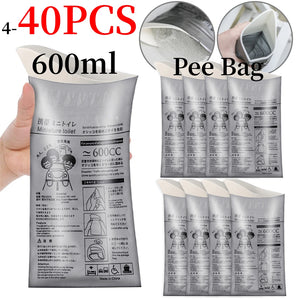 Disposable Emergency Urine Bags 600ml – Portable Travel Toilet for Men, Women & Kids (4–40pcs)