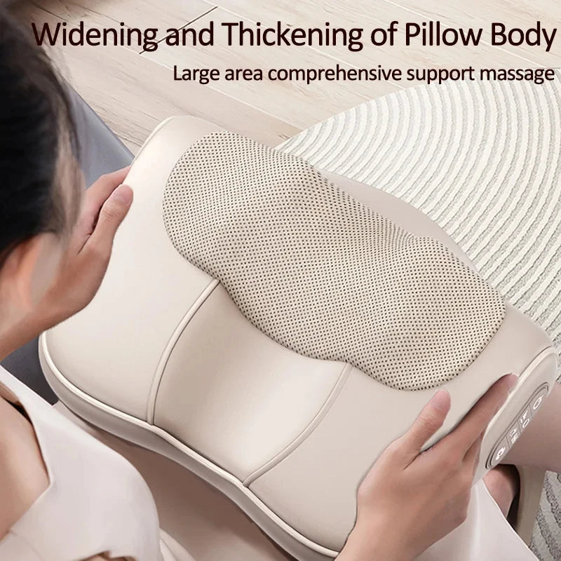 Heated Massage Pillow for Neck & Back – Multi-Function Shiatsu Massager for Shoulders, Waist & Finger Relaxation Massage