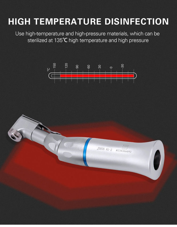 AZDENT Dental Low-Speed Contra Angle Handpiece – Latch Type, Fits E-Type Air Motors