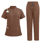 Unisex V-Neck Short Sleeve Medical Scrub Set for Hospital & Dental Work