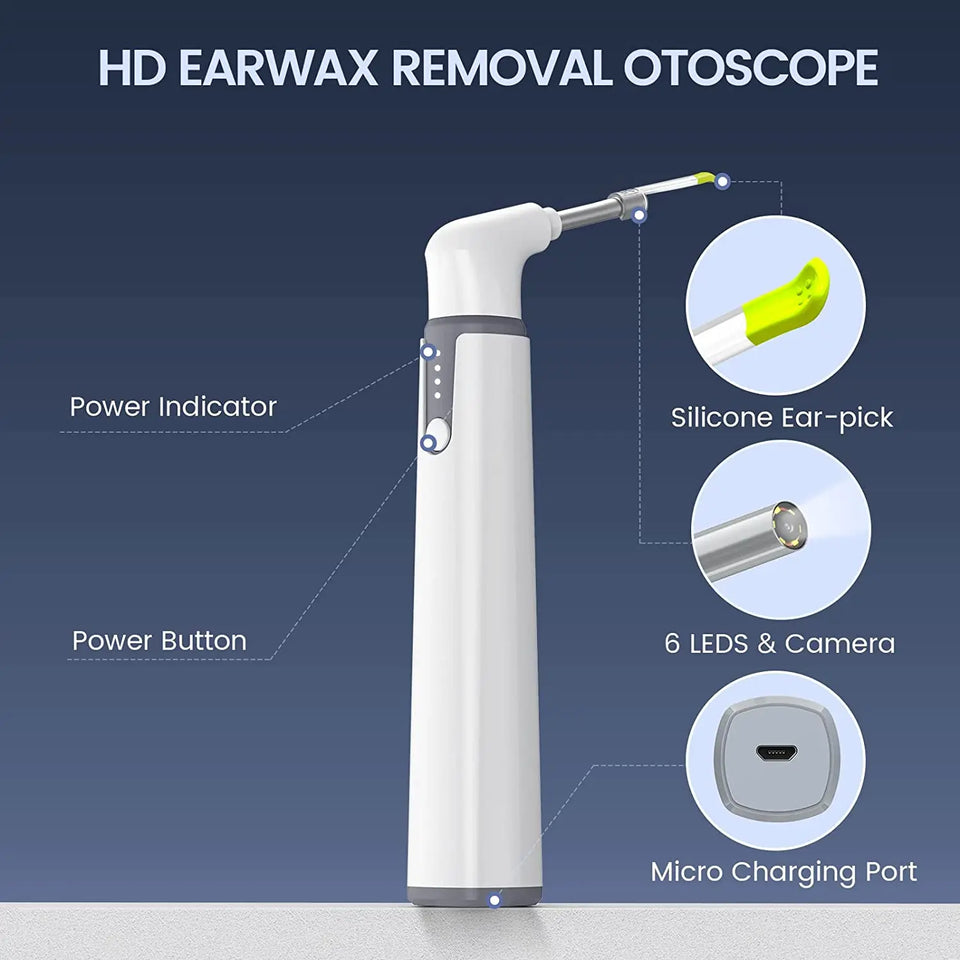 WiFi Digital Otoscope 3.9mm Ear Camera for iPhone & Android – Ear Wax Removal & Inspection Tool