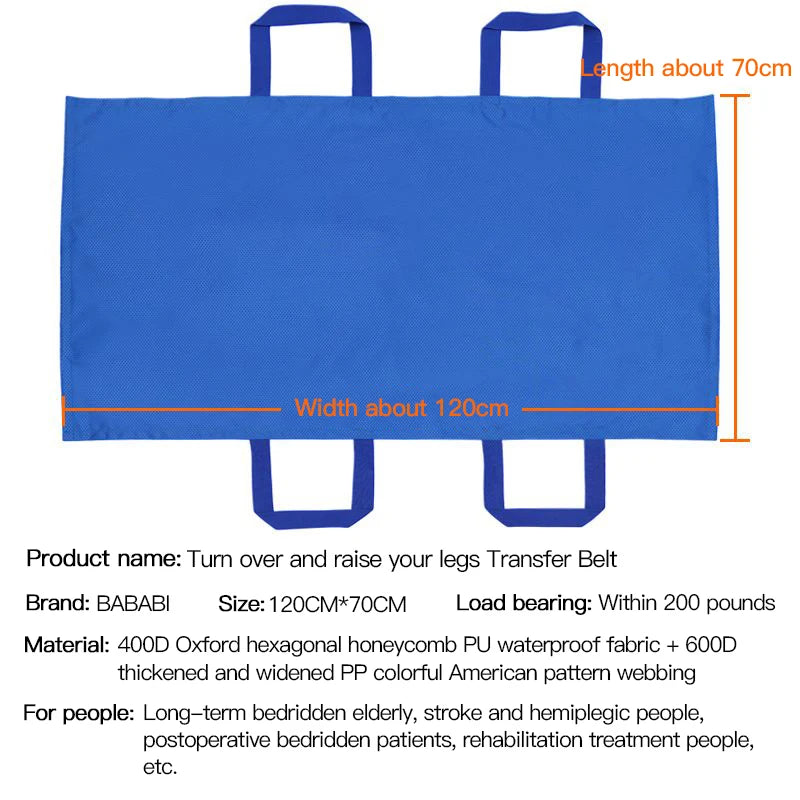 Elderly & Disabled Transfer Belt – Nursing Shift Pad & Turn Over Aid for Bedridden Patient Mobility