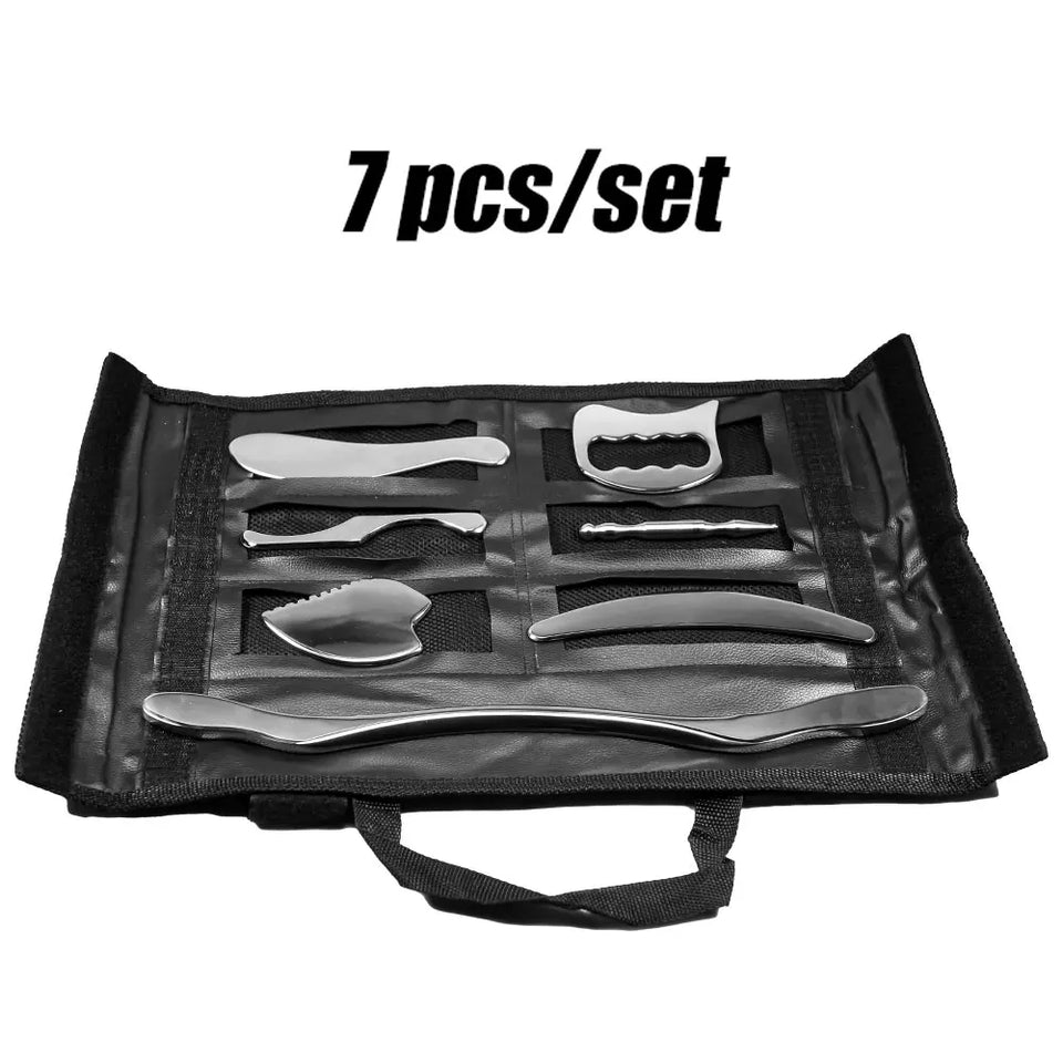Stainless Steel Gua Sha Massage Tool Set – 1/4/7 Pcs for Full Body Acupoint Therapy