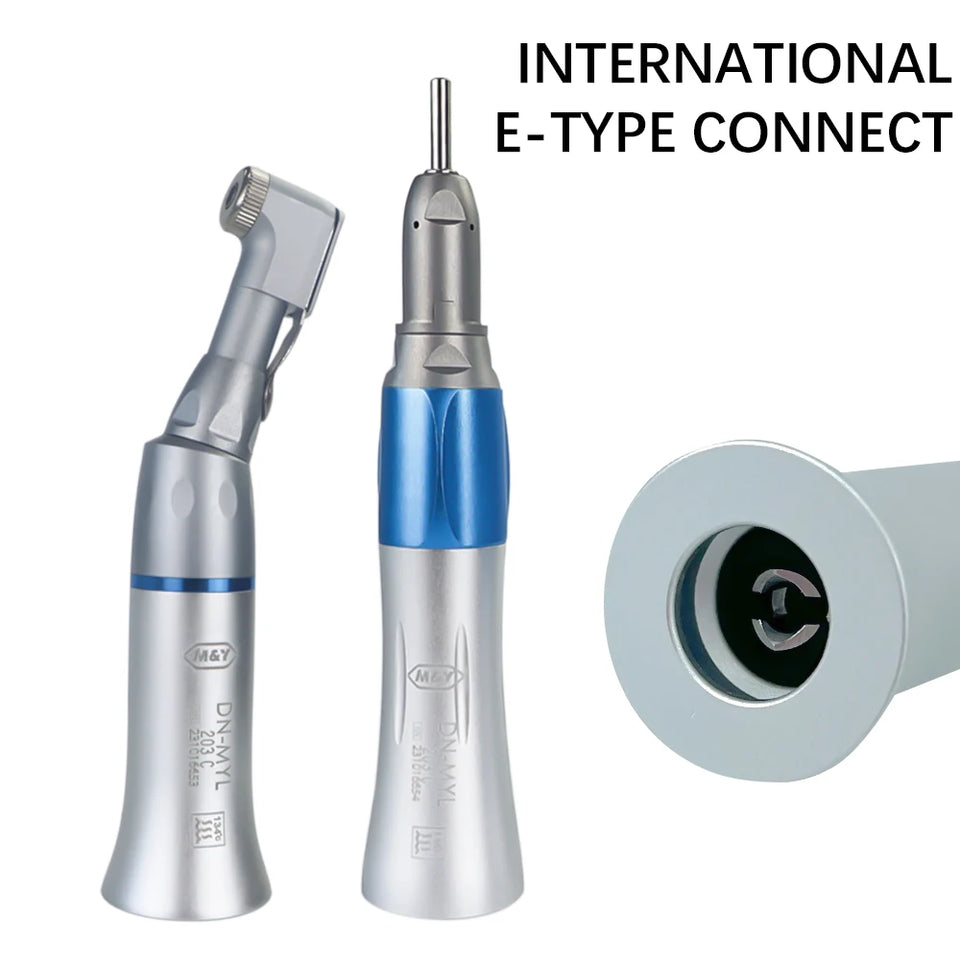 Dental Low-Speed Handpiece Kit 203C – Air Motor (2/4 Hole) with Contra Angle & Straight Handpiece