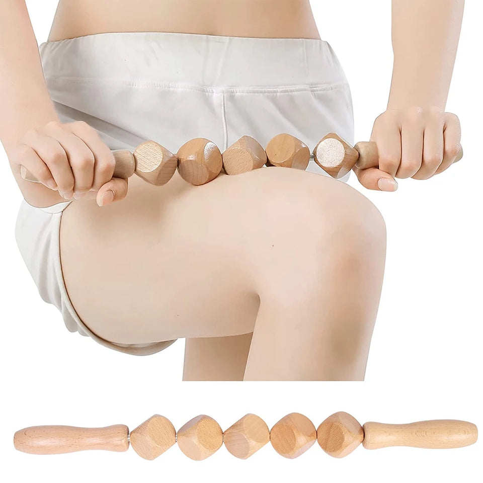 6-in-1 Wood Therapy Massage Roller – Lymphatic Drainage & Anti-Cellulite Massager