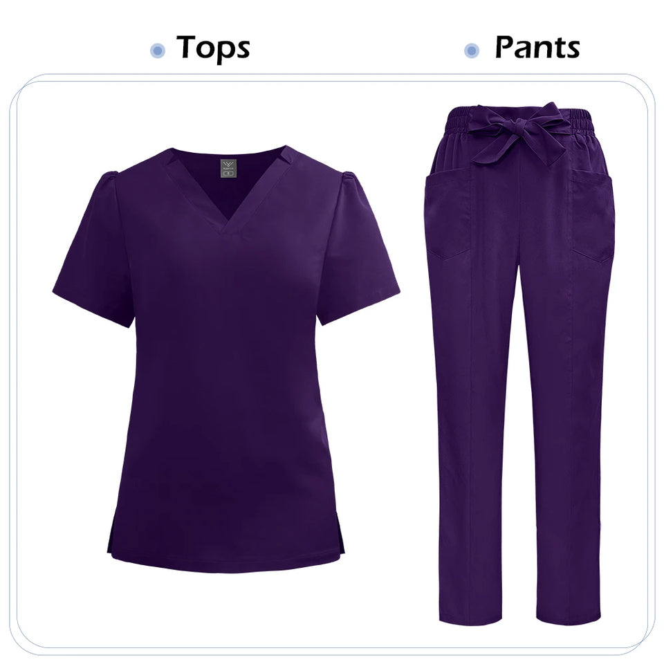 Women's Medical Scrub Set – Soft Nursing Uniform with Top & Pants for Hospital, Dental & Clinical Use