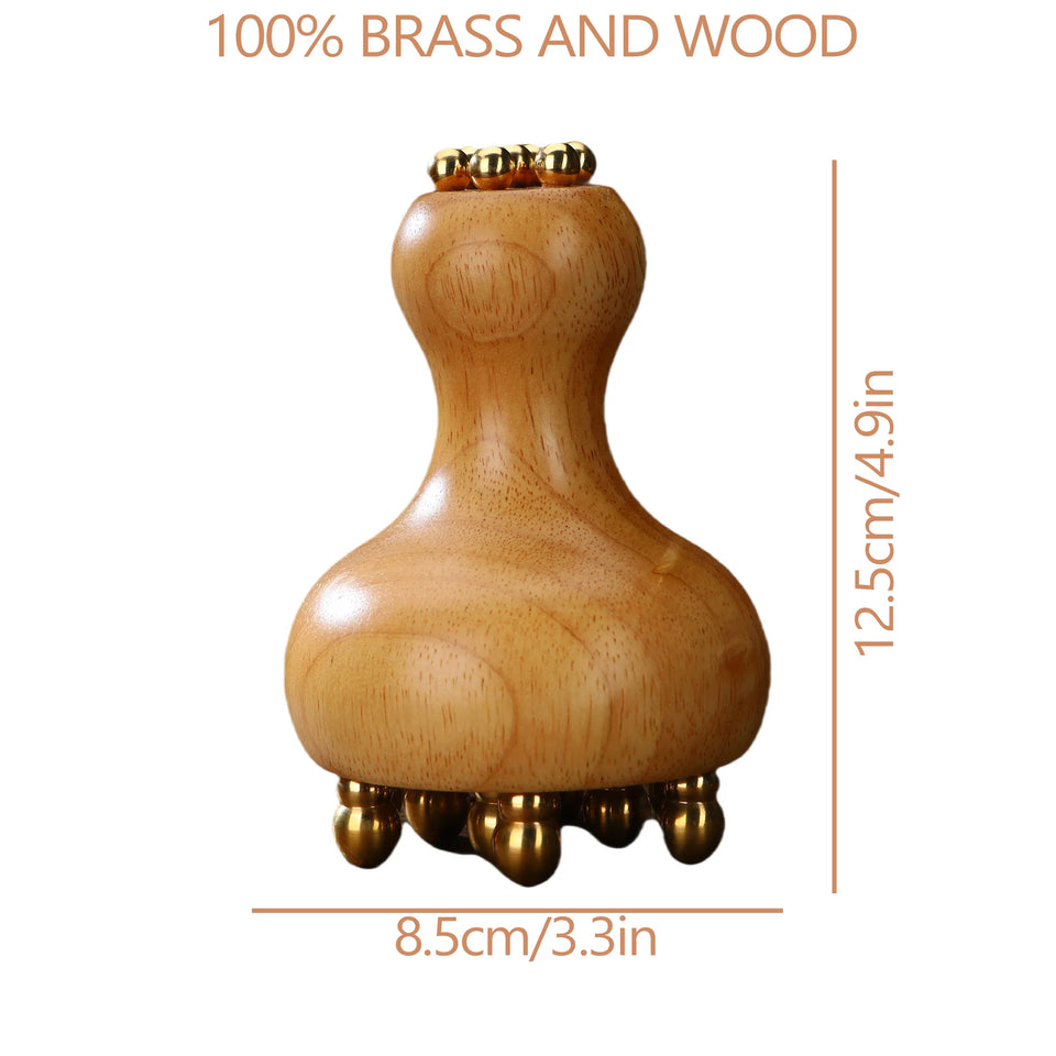 Radiant Skin Savior Lymphatic Detox Face Massager Fades Wrinkles Firms Jawline and Eyes Natural Copper Wood Beauty Tool